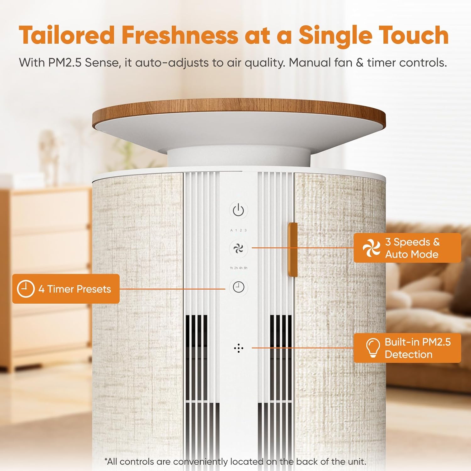 Petbobi Pet Air Purifier for Home Large Room, Dual H13 & H11 HEPA System, 7-Stage Defense for Heavy Fur & Odors, Fabric Furniture Design, Bite-Proof Cable, WiFi App, 275 CFM