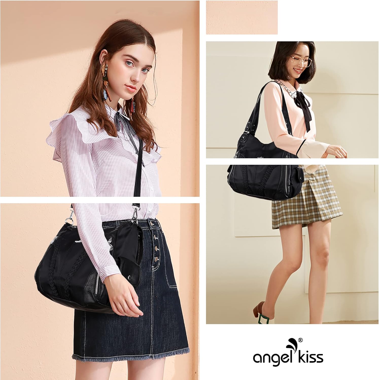 Purses and Handbags Women Fashion Tote Bag Shoulder Bags Top Handle Satchel Purses Washed Synthetic Leather Handbag - Image 6