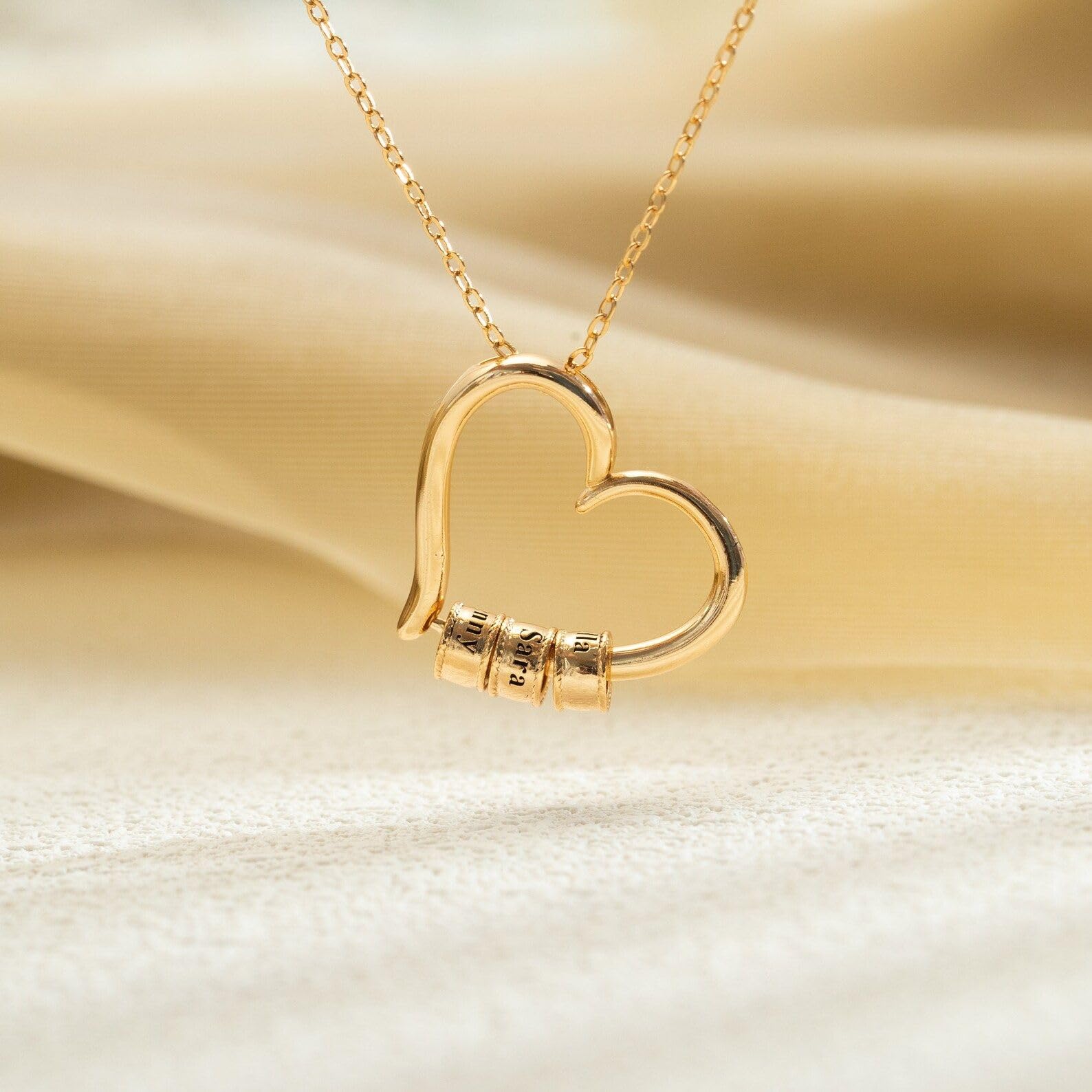 Inciso cuore collana con nome, bambini nomi per mamma, personalizzato famiglia collana con nome, su misura Natale per madre, multiplo sfere ciondolo