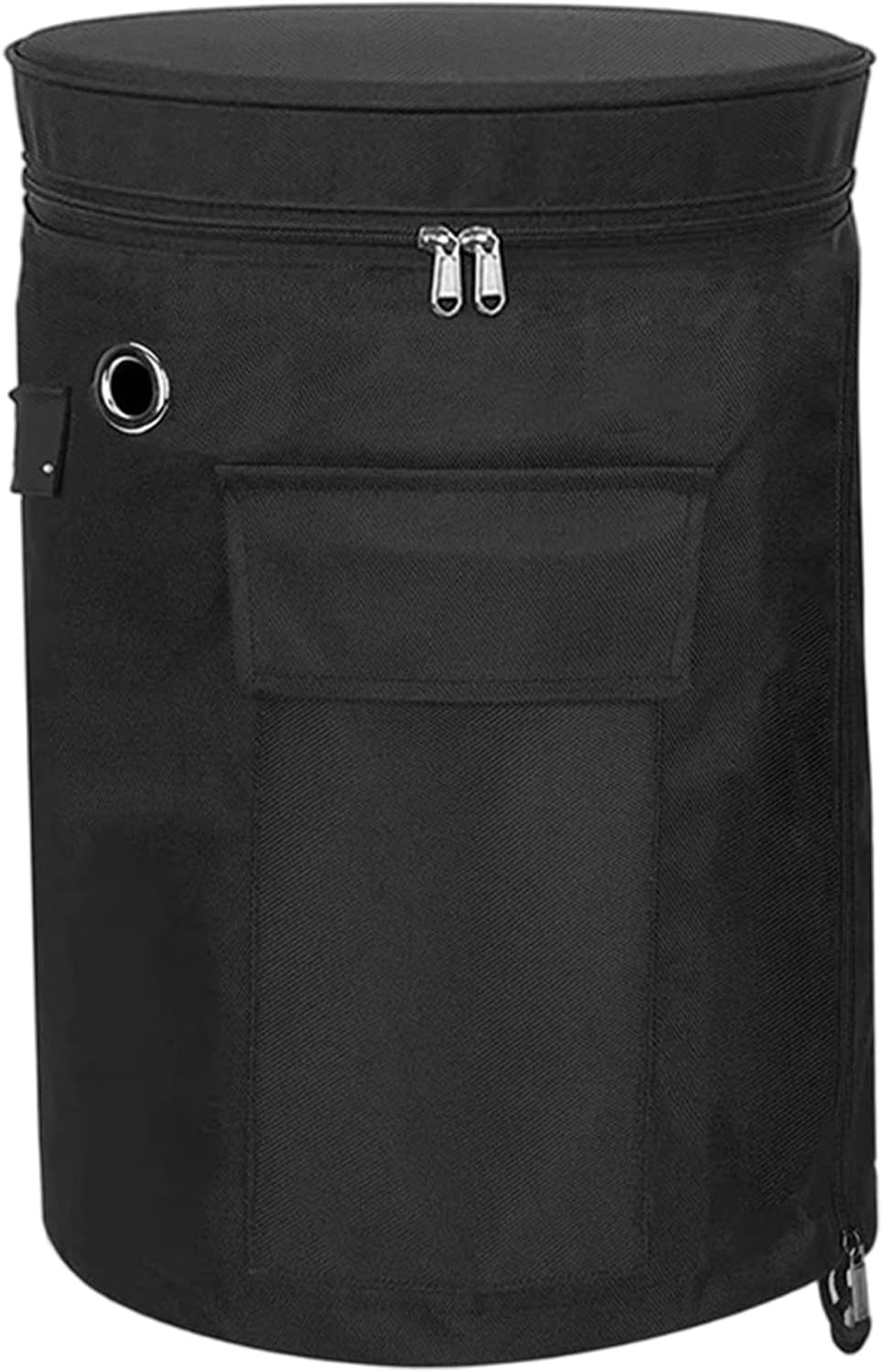 Propane Tank Cover, Zippered Rv Propane Tank Cover with Pocket Weatherproof UV-Resistant Protector, Black, L.