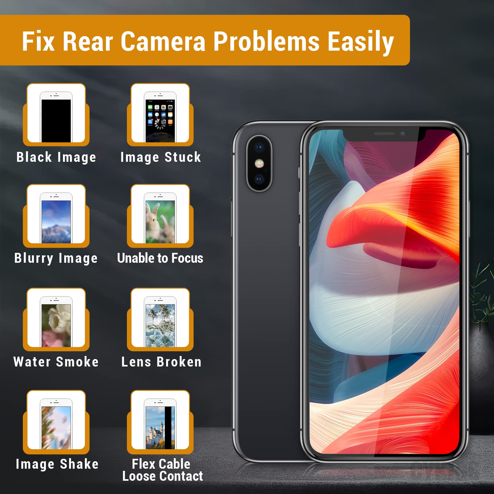Amazon.com: CYKJGS for iPhone X Main Rear Back Camera