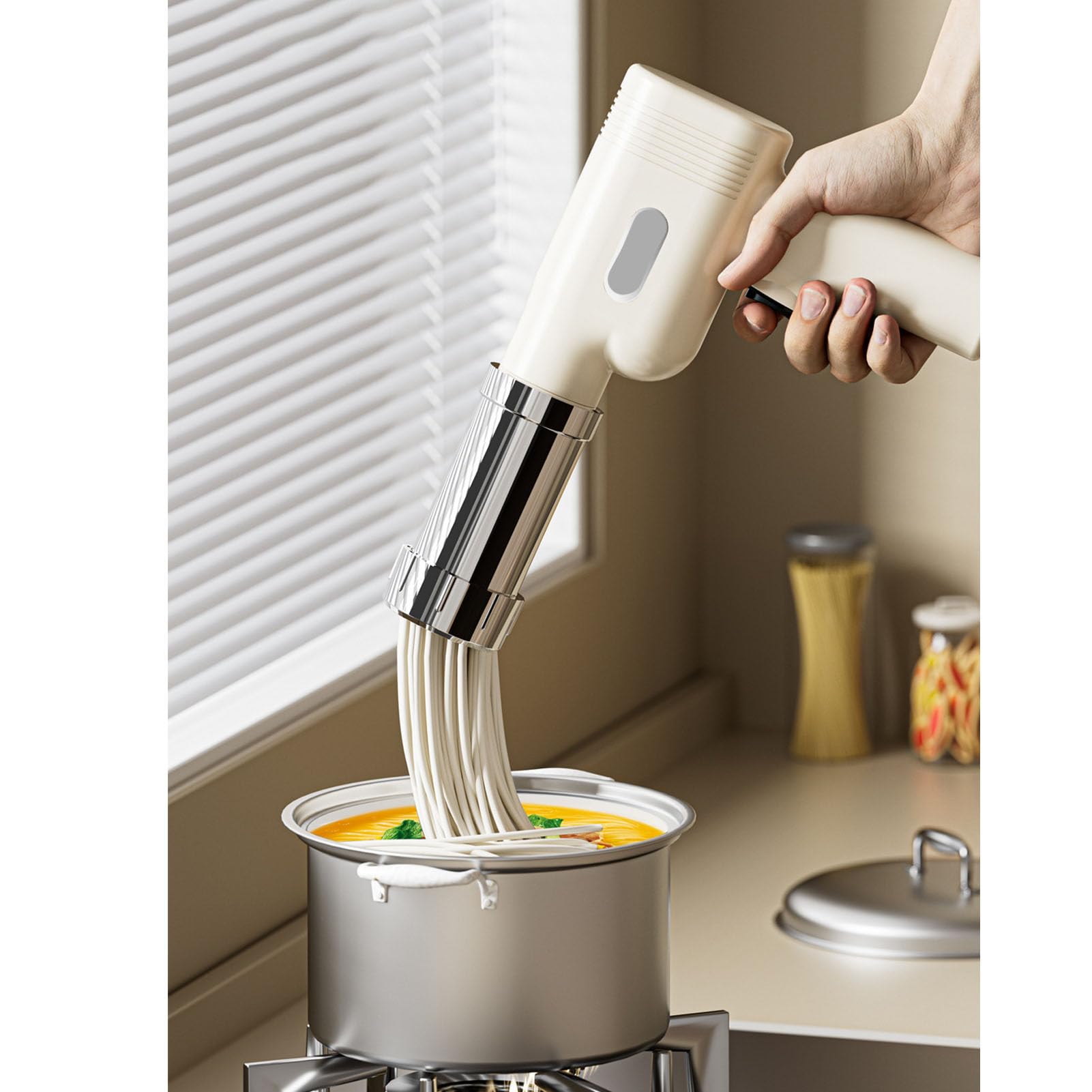 Macchina Per Pasta Elettrica Ricaricabile 40W - Con 5 Dischi Acciaio Inox, Portatile, Per Pasta Fresca Fatta In Casa