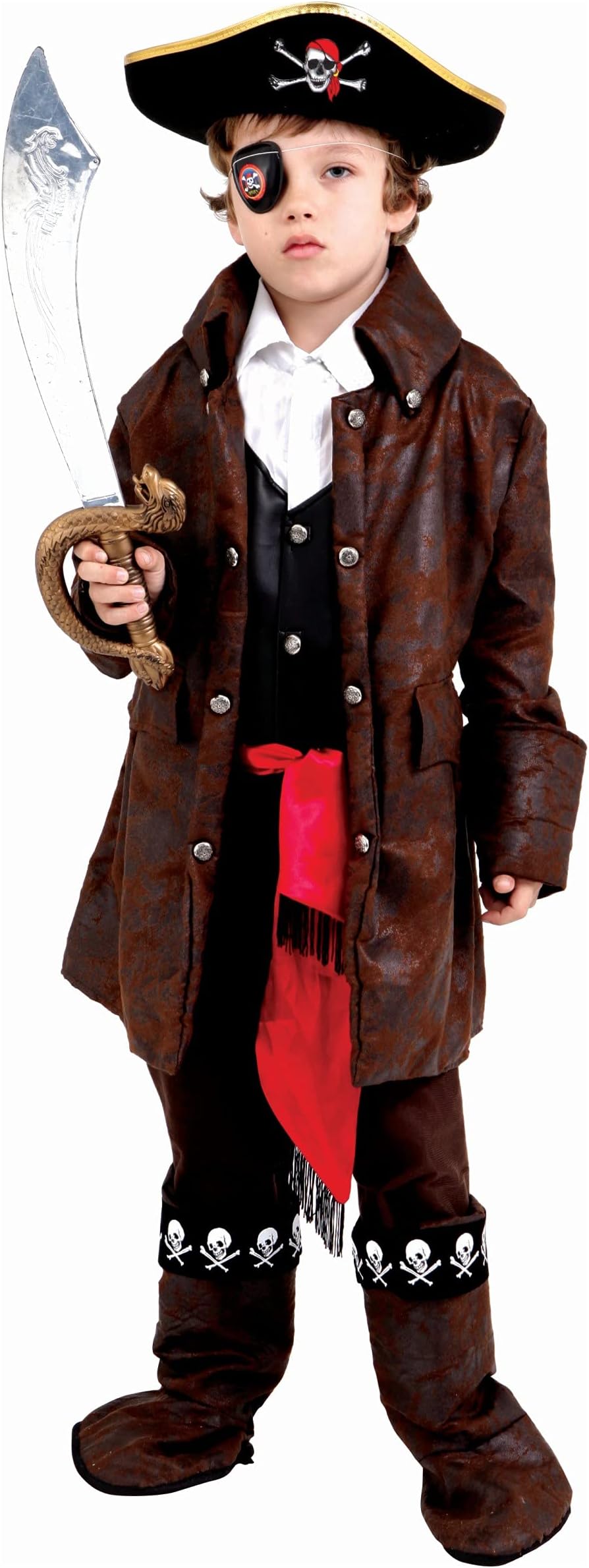 Dress Up America Cute Caribbean Boy Pirate Costume - Beautiful Dress Up Set For Role Play