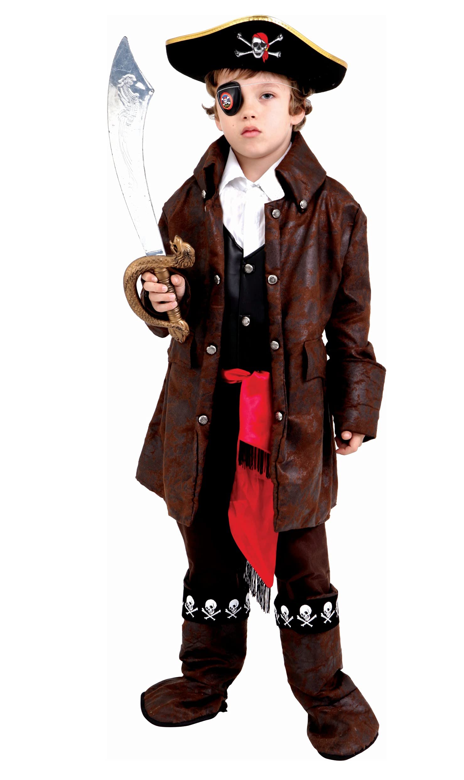 Dress Up America Cute Caribbean Boy Pirate Costume - Beautiful Dress Up Set For Role Play