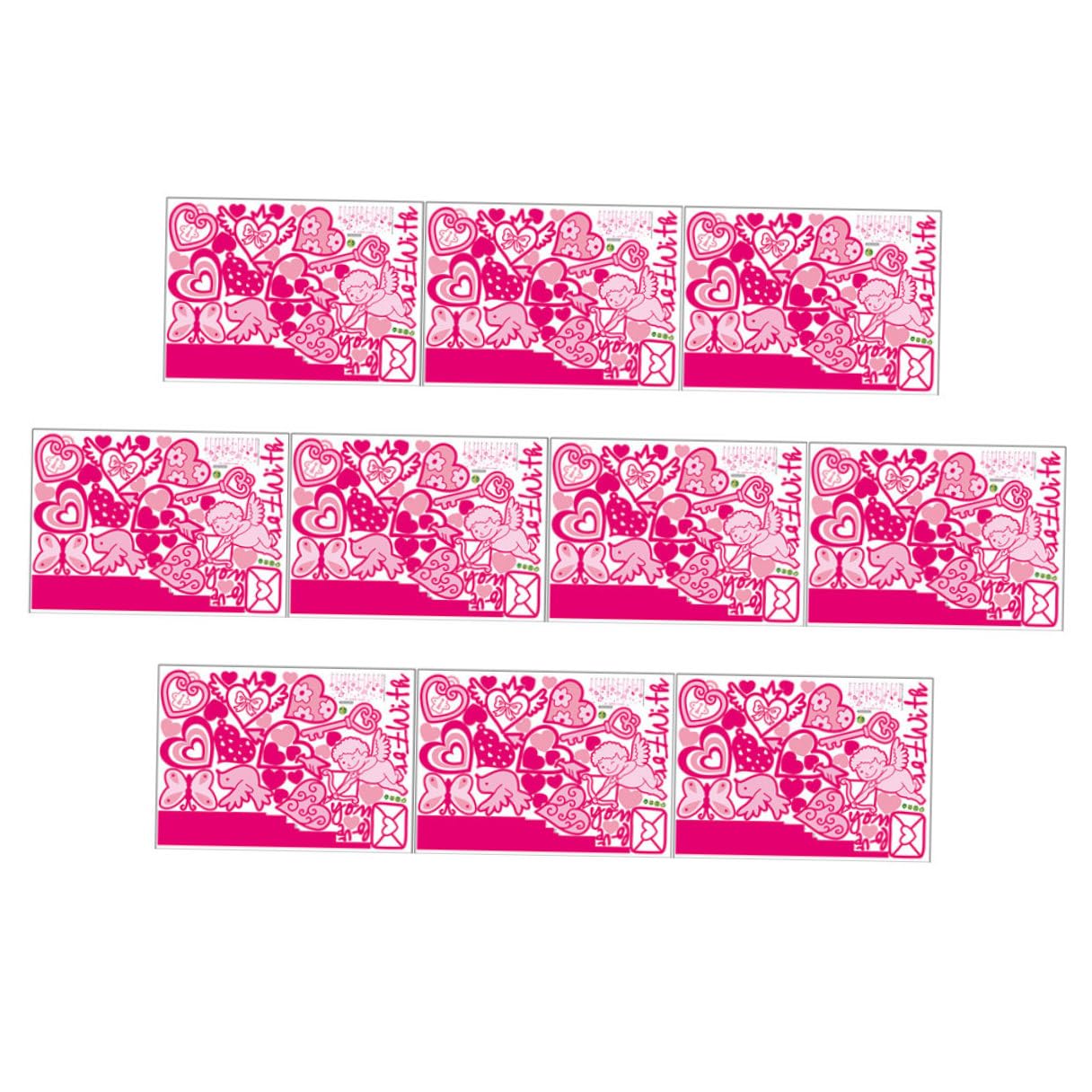 Autocollants muraux pvc cœur POPETPOP x10 pour chambre et salon