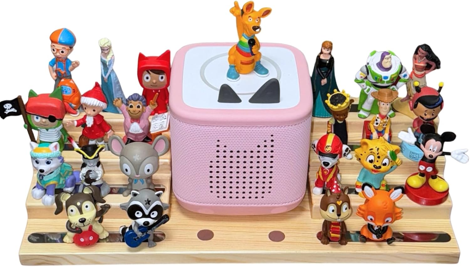 Tonie Shelf for toniebox1 and toniebox2, 4 Tiered Magnetic Display Shelf,Tonie Figure Holder Tonies Stand for Kids Room (4-Tiered)