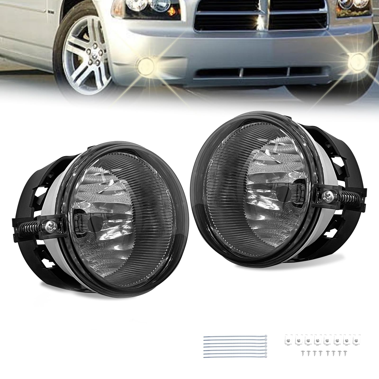 LED Light Bulbs For Dodge Charger Smoke Lens Fog Light Kit For Dodge  Charger 2006-2009