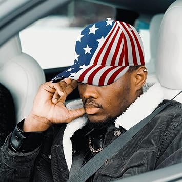 Unisex Baseball Cap American Flag Independence Day Vintage Trucker Hat Snapback Summer Usa Flag Embroidered Sun Hat for Driving Hiking