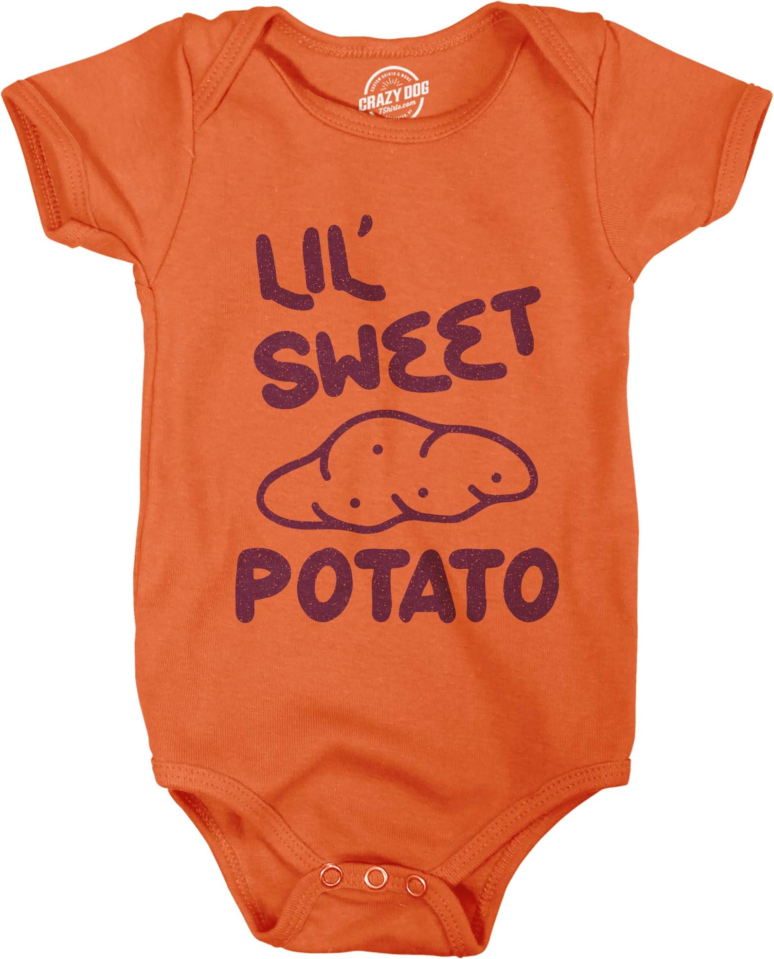Crazy Dog T-ShirtsBaby Bodysuit Lil Sweet Potato Jumper Funny Thanksgiving Dinner Turkey Day Baby Creeper