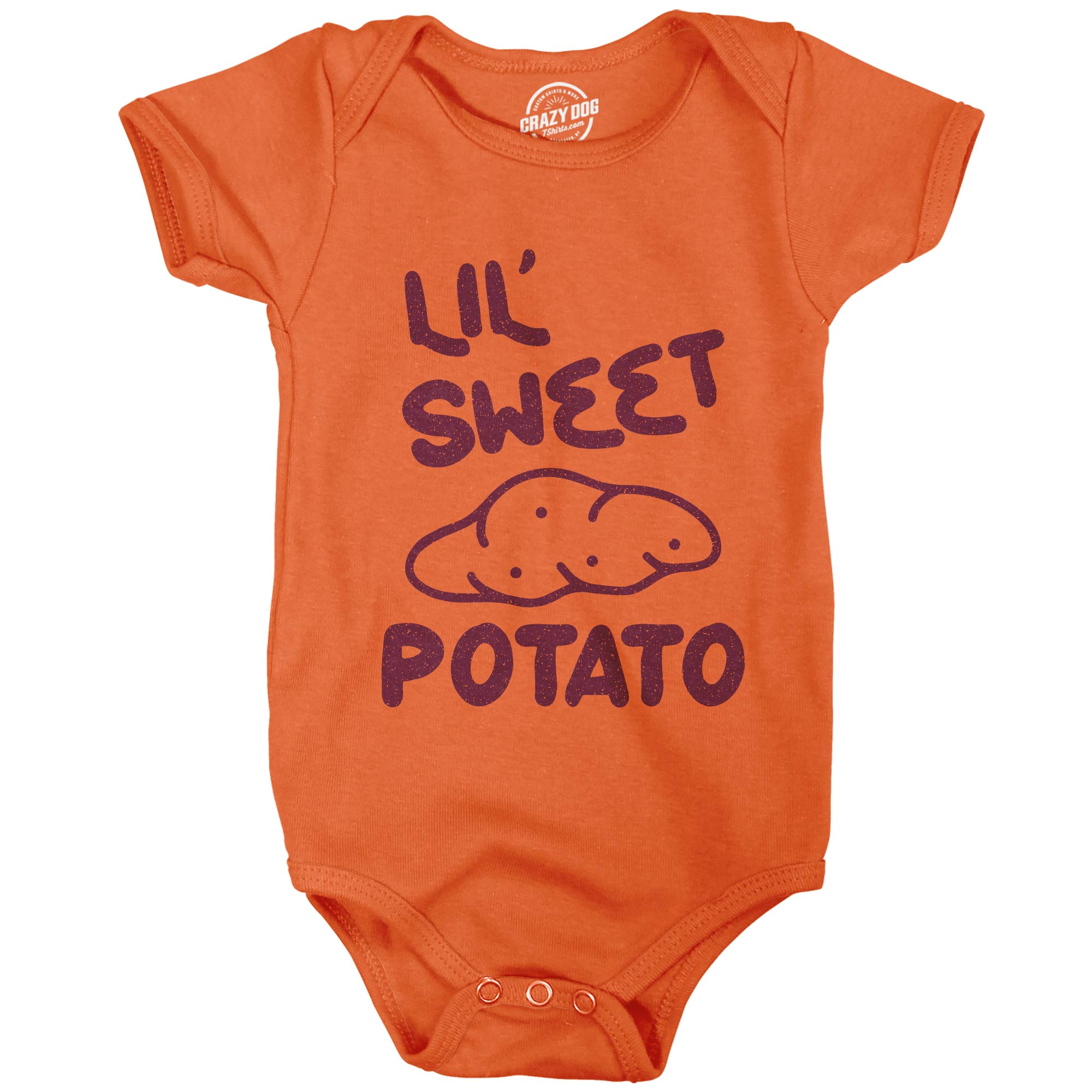 Crazy Dog T-ShirtsBaby Bodysuit Lil Sweet Potato Jumper Funny Thanksgiving Dinner Turkey Day Baby Creeper