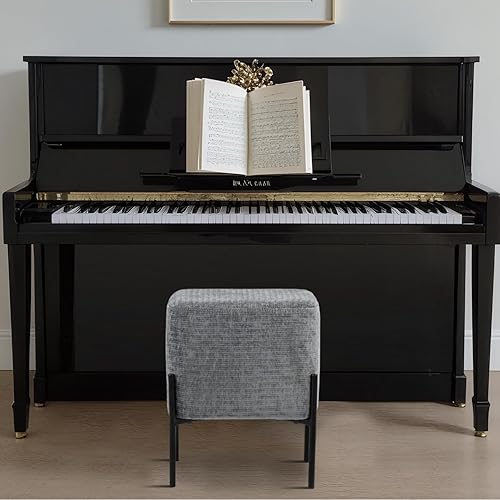 Miniatura 6 de Get Set Style Taburete otomano, moderno taburete tapizado, reposapiés, sofá, reposapiés, asiento otomano para sala de estar, dormitorio, entrada,