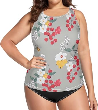 Women Swim Tankini Top Tummy Control No Bottom Bathing Suit Tops