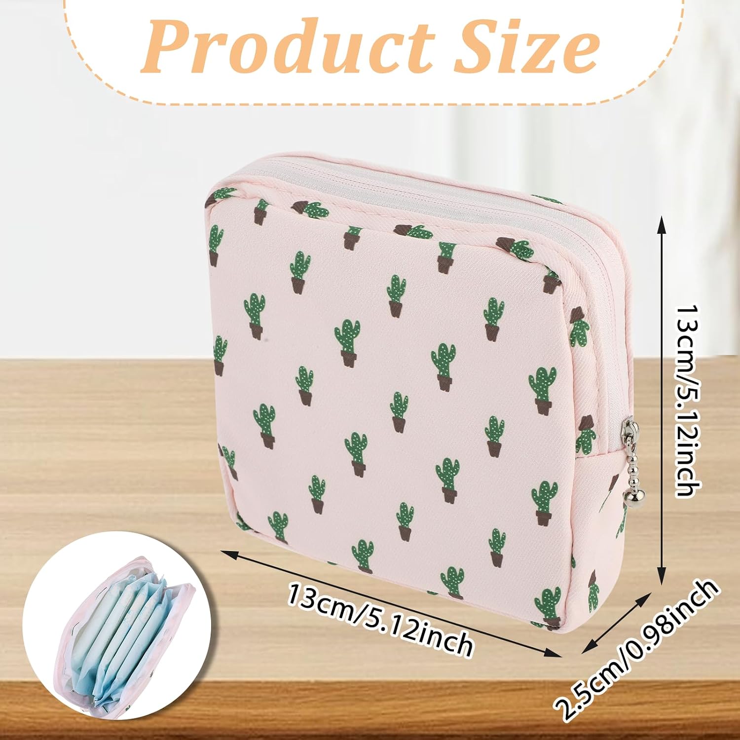 2 Pack Period Bag for Teen Girls, Period Pouch Women Sanitary Napkin Storage Bag, Pad Bag for Period, Portable Pad Pouch Sanitary Pads Organizer for Panty Liners, Tampons image 2