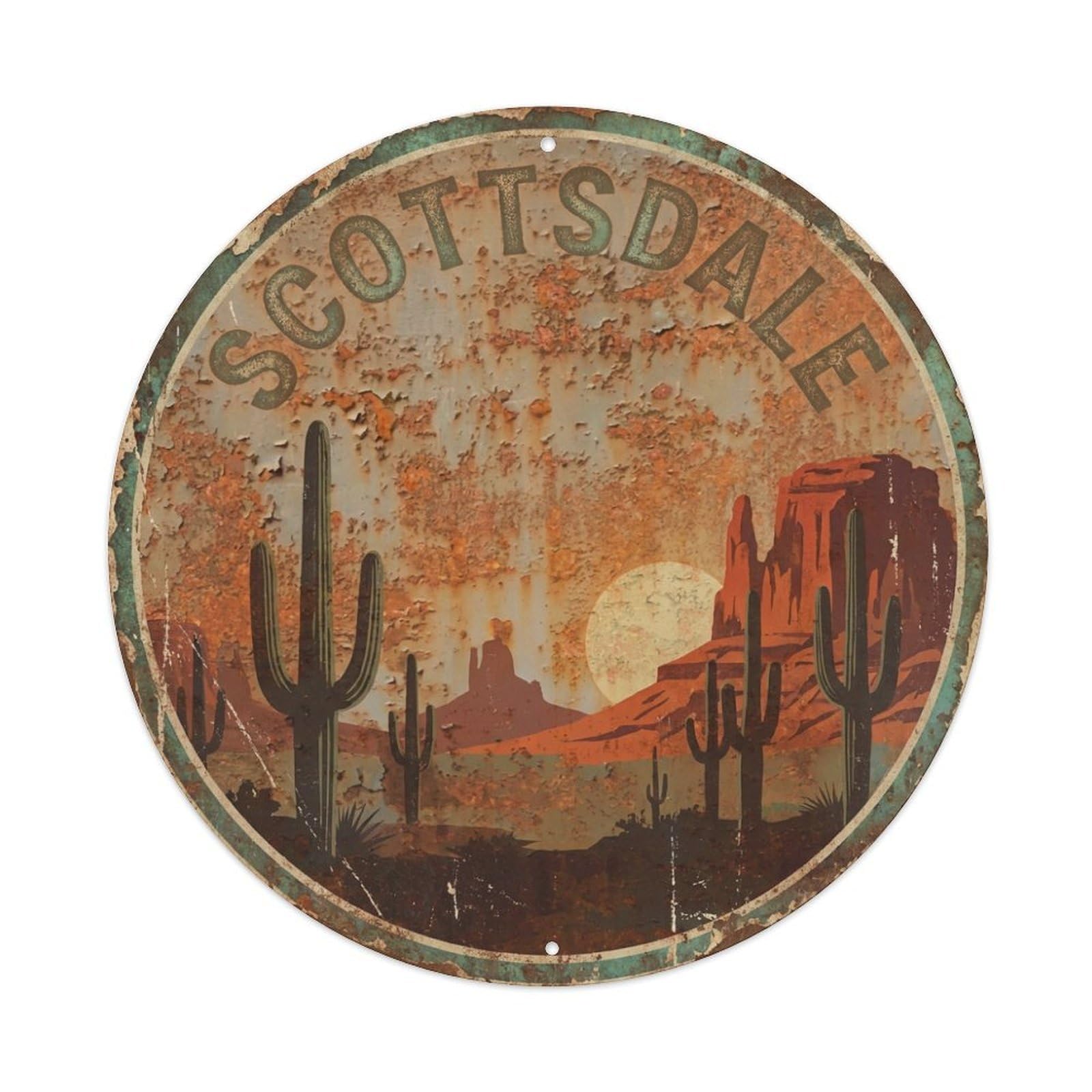 Tgrcjimh Style Metal Tin Sign Usa Retro Travel Scottsdale