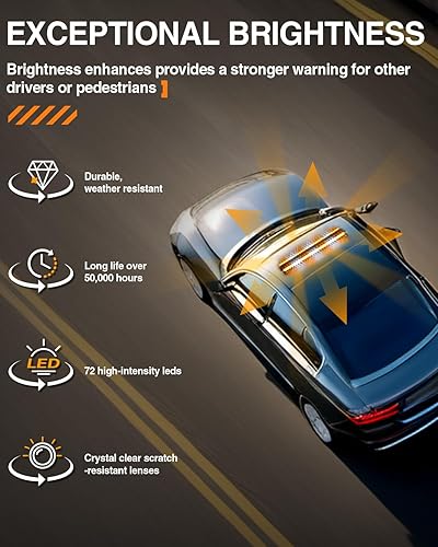 Miniatura 6 de CO LIGHT Barra de luz estroboscópica LED de 32 pulgadas, 108 chips de alta luz, intensidad intermitente de doble cara, luz estroboscópica de