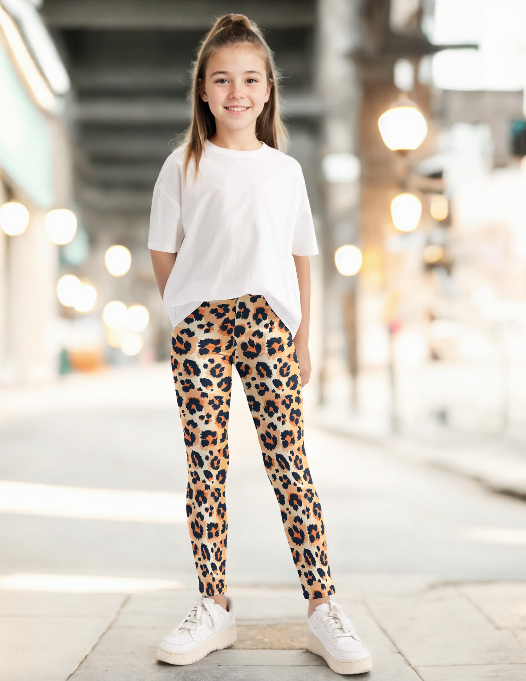 Kiench Leggings largos para niña, 4 unidades