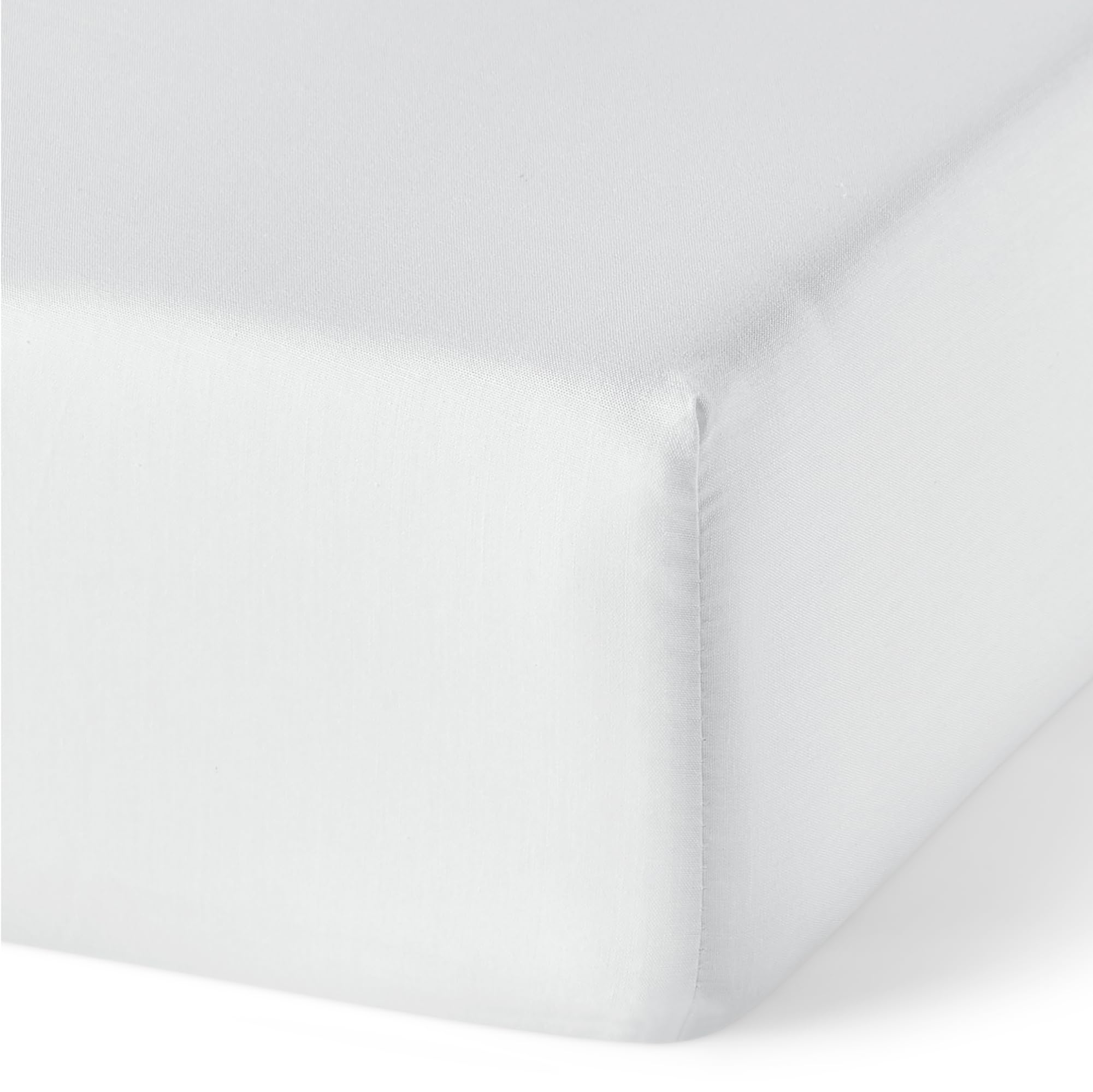 Amazon Basics Bedding Organic Cotton Super King Fitted Sheet, 180 x 200 cm, White