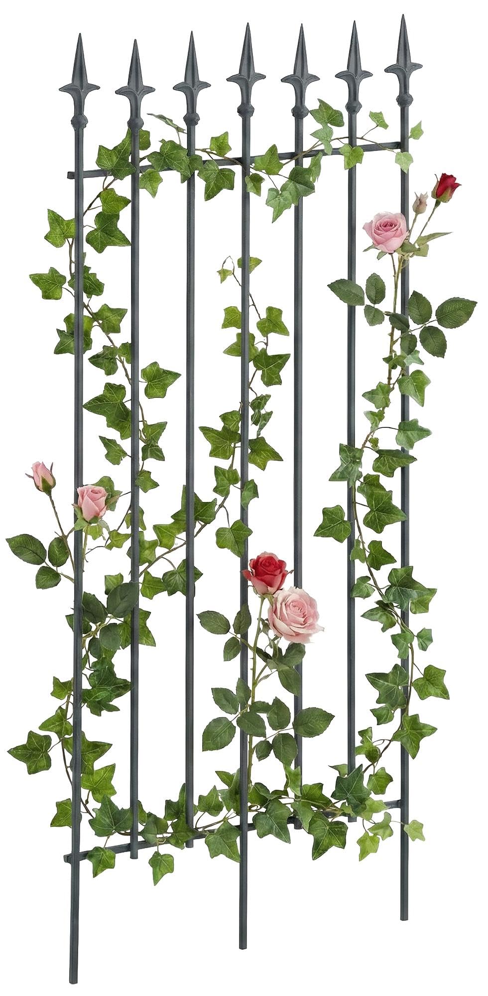 CLP Grigliato rampicante in Metallo 100x50 cm Elisa, Supporto Stabile per Rose ed edera, Stile Liberty, per Giardino, Colore:Antracite