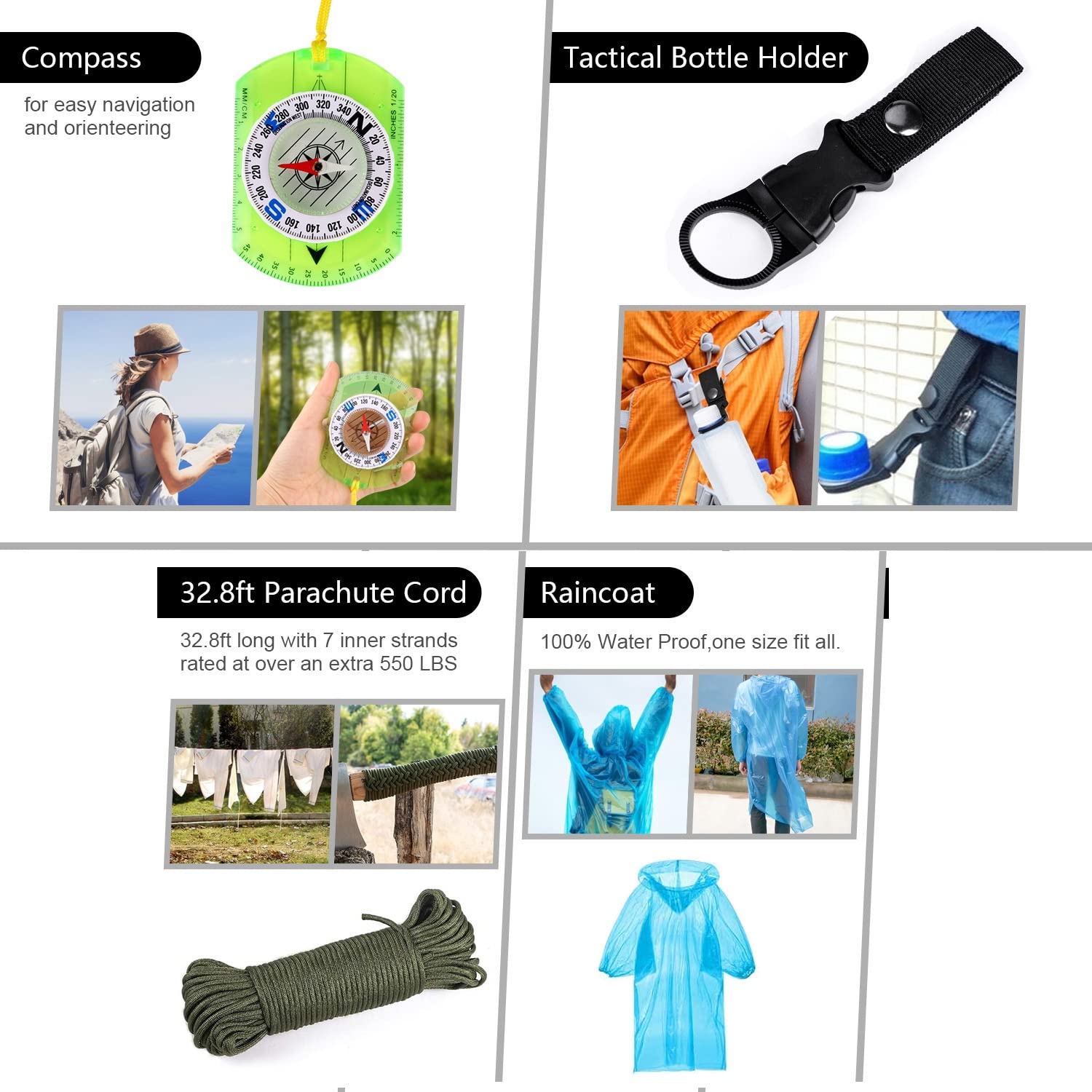 Snapklik.com : Emergency Survival Kit, 151 Pcs Survival Gear First Aid ...
