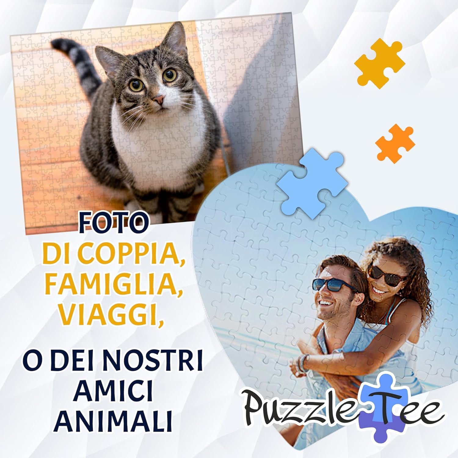 Puzzle Personalizzato con Foto e Testo 180 Pezzi - Colori vivaci, Stampa di Qualità - Include Scatola Protettiva e Immagine Guida per Assemblaggio - Idea Regalo per Coppie e Famiglie (180 pz)