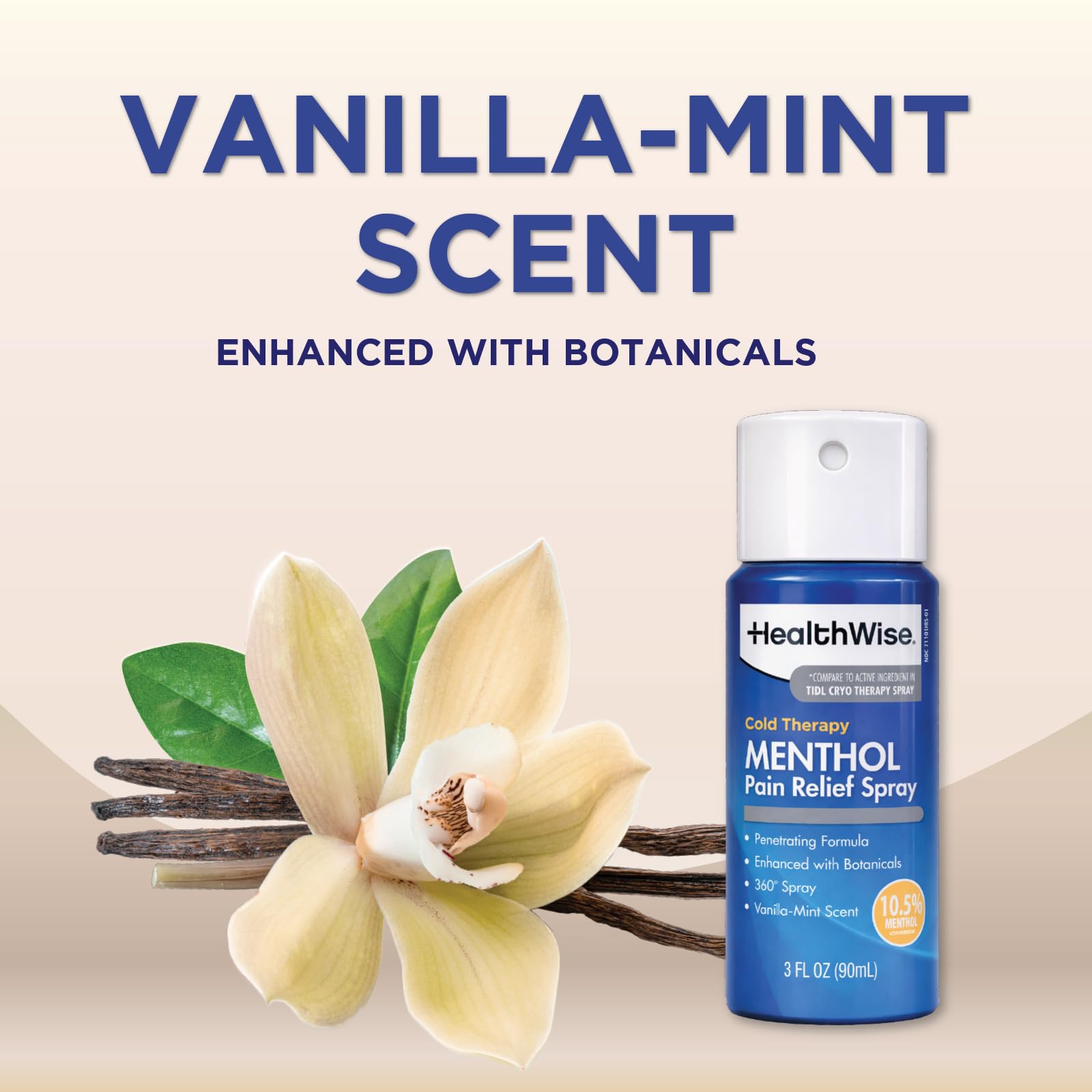 HealthWise 10.5% Menthol + Vanilla Mint Scent Pain Relief Spray — Amazon image 3