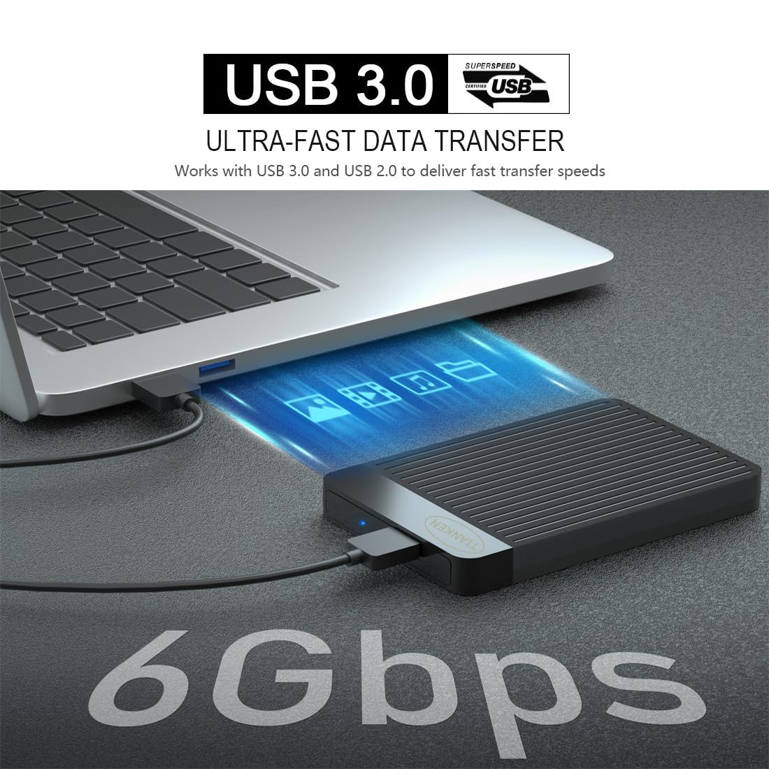 Disco duro externo portátil ultradelgado de 1 TB de 2.5 pulgadas USB 3.0 HDD de almacenamiento para Mac, PC, portátil, PS4, Xbox One