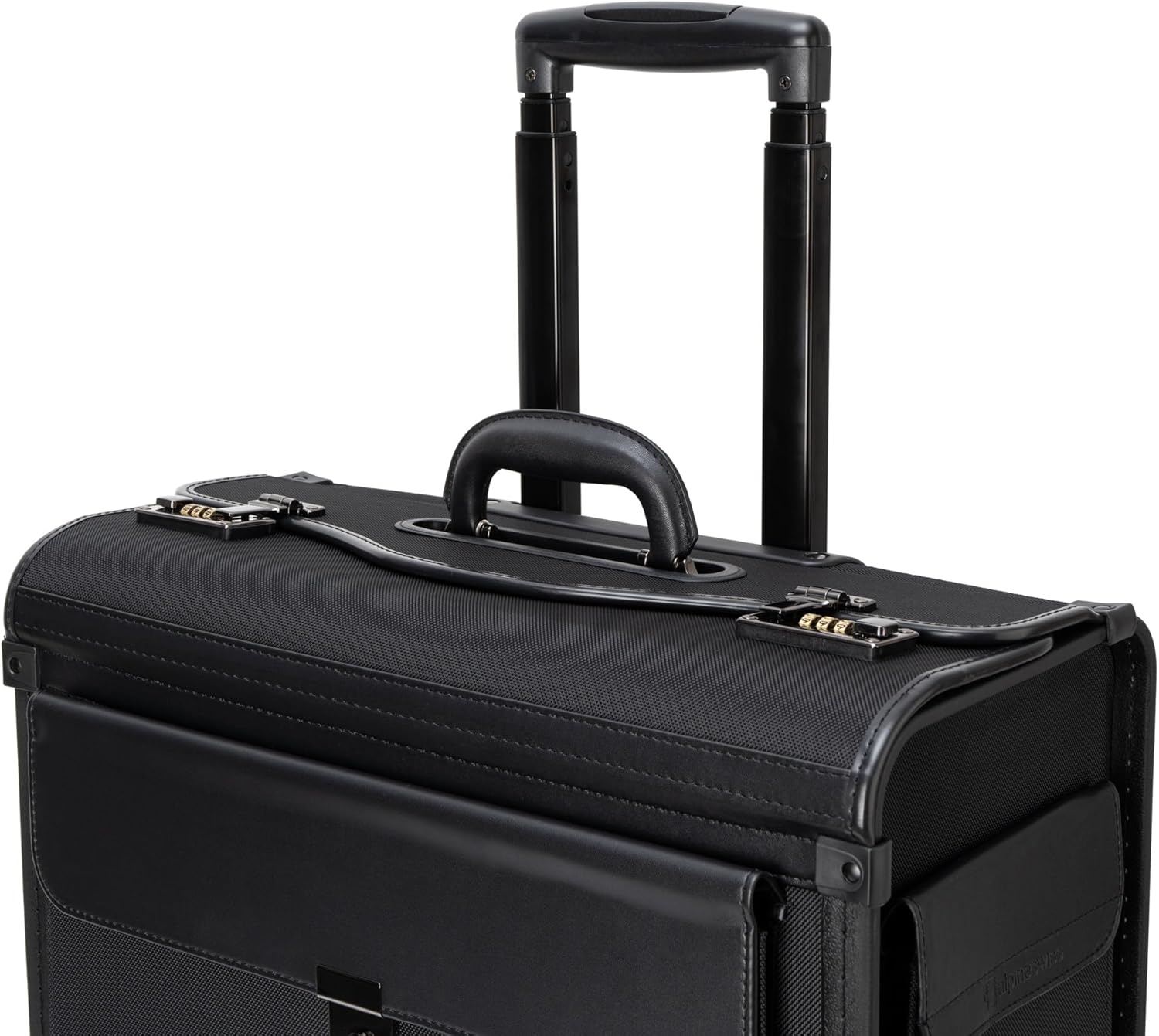Alpine Swiss Wheeled Briefcase | Rolling Briefcase Locking Telescopic Handle 4 Replaceable Wheels | Pilot Lawyer Litigator Attache Case | 17” Laptop Compartment | Dual Combo Locks | Organizer Pockets - Image 8