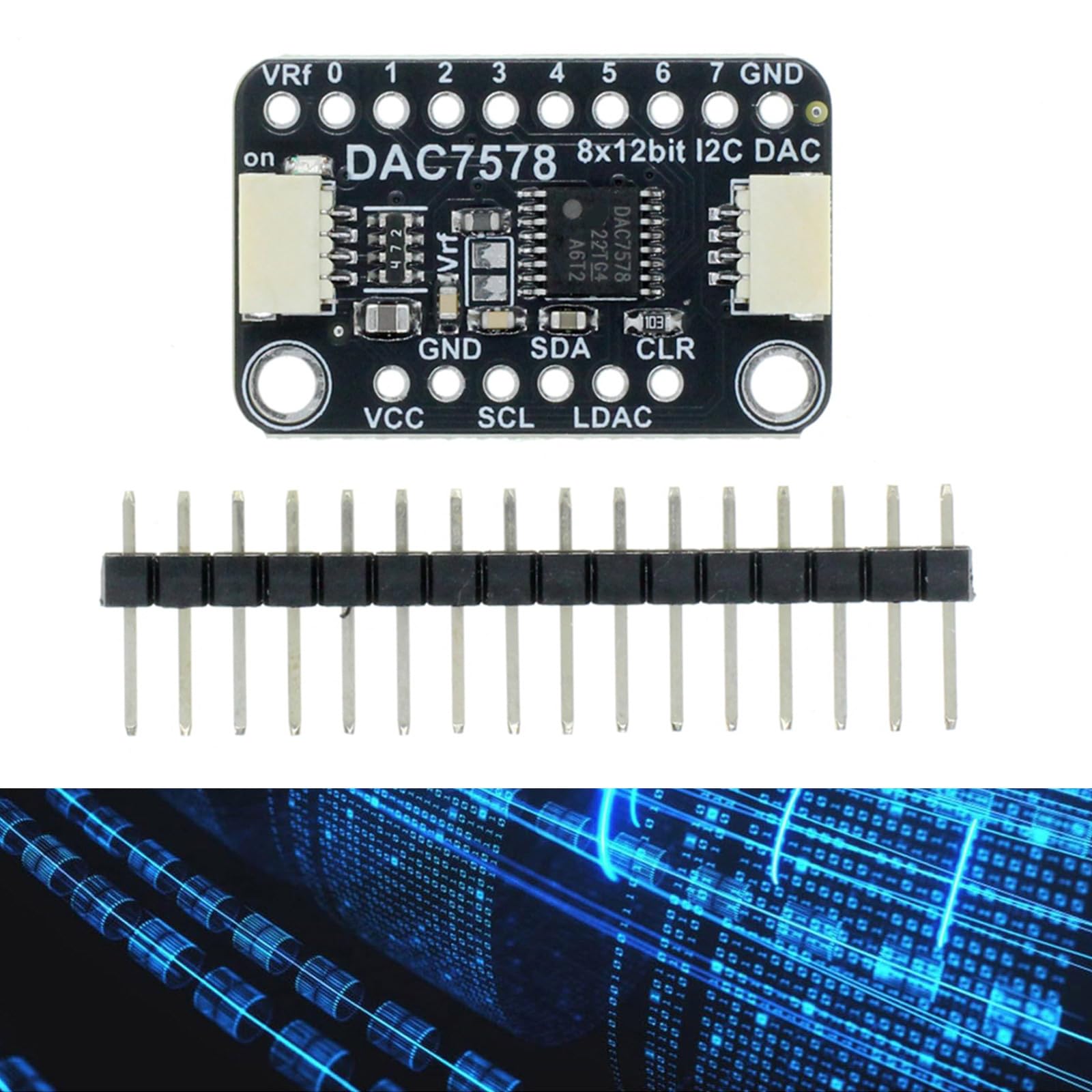 DAC7578 12-Bit I2C, hochgenauer Digital Analog Adapter, rauscharmes, Ausrüstung, Adapter, Ausrüstung, programmierbare Quelle