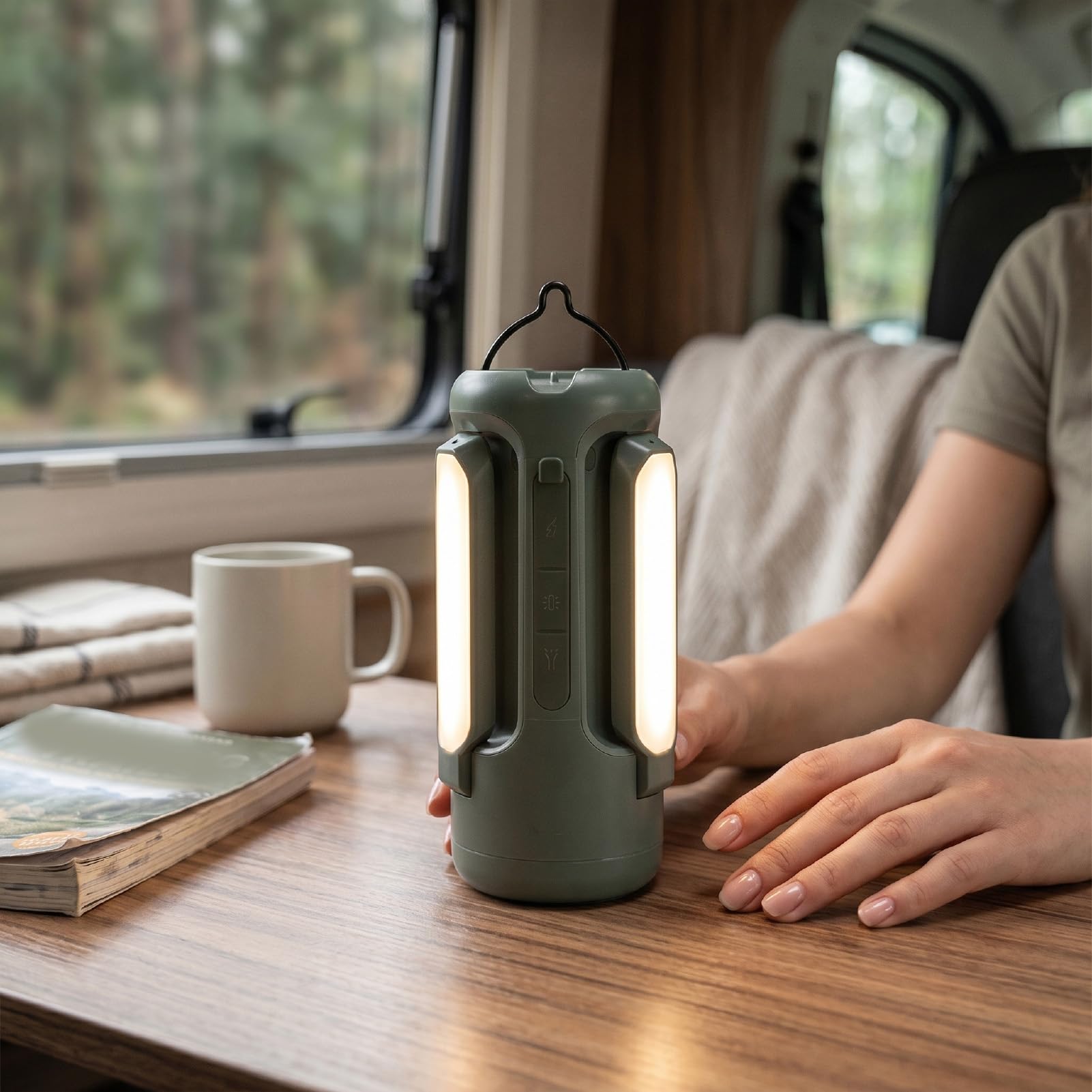 Tangxi Lanterna da Campeggio Portatile Ricaricabile a LED, Lanterna da Campeggio Pieghevole con Altoparlante Bluetooth, Torcia Leggera a LED per Emergenza Interna Ed Esterna