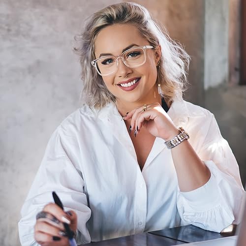 Miniatura 3 de ZEHEXA Lentes de lectura para mujer, con bloqueo de luz azul, filtro UV, cuadrados, ligeros, para hombres y mujeres