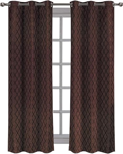 Miniatura 7 de Panel de cortina para oscurecimiento de ventana, con arandela, en tejido jacquard, paneles en par, juego de 2 paneles de Willow Jacquard