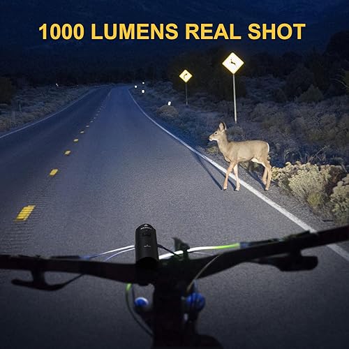 Miniatura 4 de JINKEY Juego de luces para bicicleta faros delanteros y traseros LED con 5 modos, impermeable IP66, soporte de montaje para conducción de seguridad