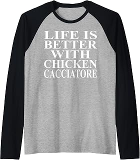 Chicken Cacciatore Apparel | Awesome Funny Chicken Design Raglan Baseball Tee
