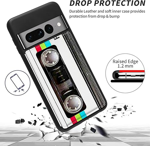 Miniatura 3 de Funda para Google Pixel 7 Pro con ranura para tarjetero, funda de piel sintética, doble cierre magnético y cubierta duradera a prueba de golpes de