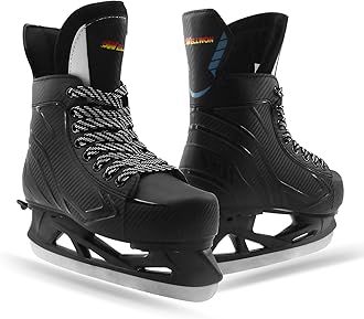 Adjustable Ice Hockey Skates for Outdoor and Rink, Recreational Ice Skates, Fitness Hockey Skates Fun Ice Skating Shoes with Soft Padding and Reinforced Ankle Support