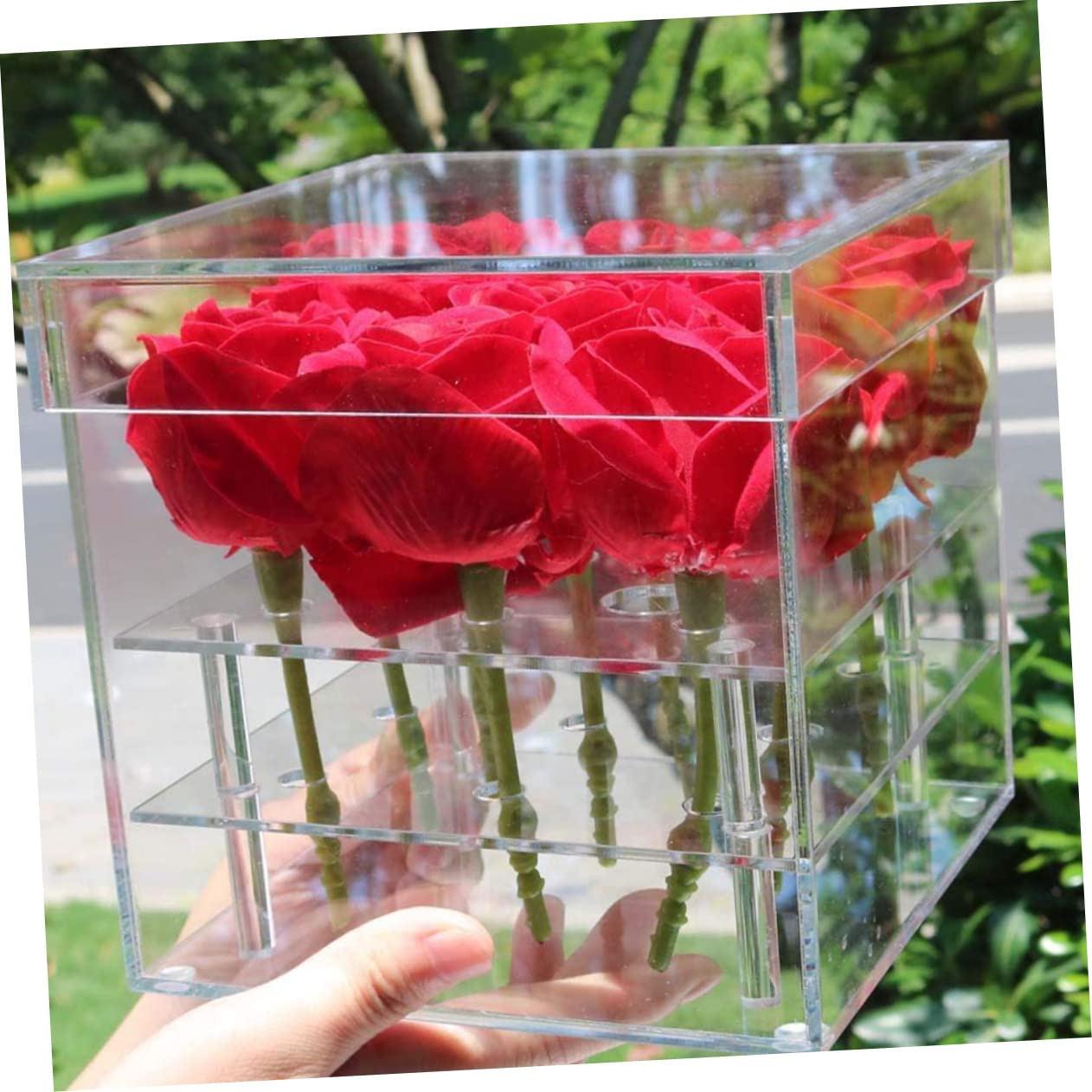 Caja De Recuerdos De Acrílico Transparente - Vitrina Para Flores Secas, Fotos Y Colecciones | Multifunción Como Portafotos Y Expositor