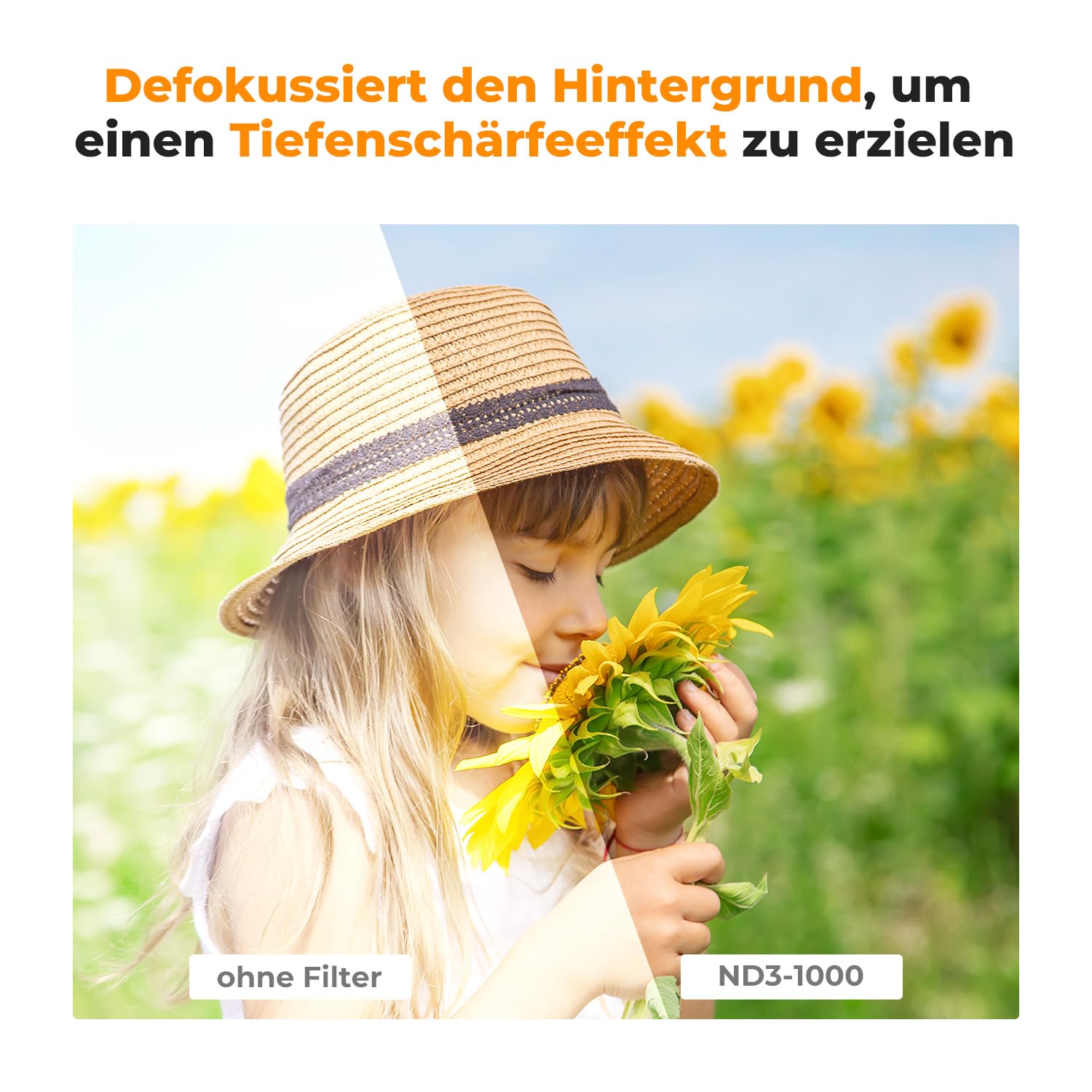K&F Concept Variabler ND Filter 55mm ND3-ND1000 Graufilter (1.5-10 Blendenstufen) （Nano-Dazzle）