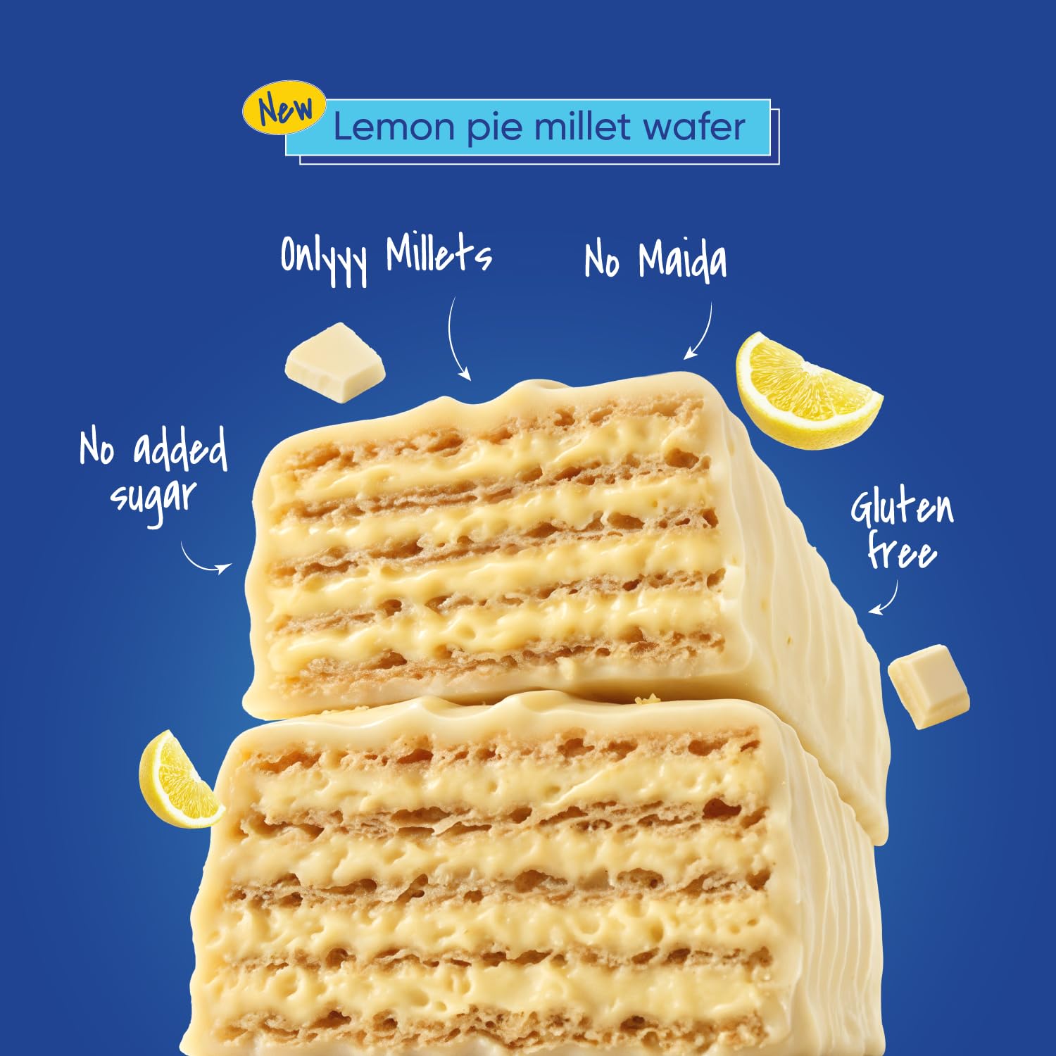 Phab Protein Wafer Bar Lemon Pie Flavour - No Maida Only Millets (Bajra) | 10g Protein With No Added Sugar, No Preservatives, No Trans Fat | Gluten-Free Healthy Snack | Desk-to-Gym Snack — Amazon image 5