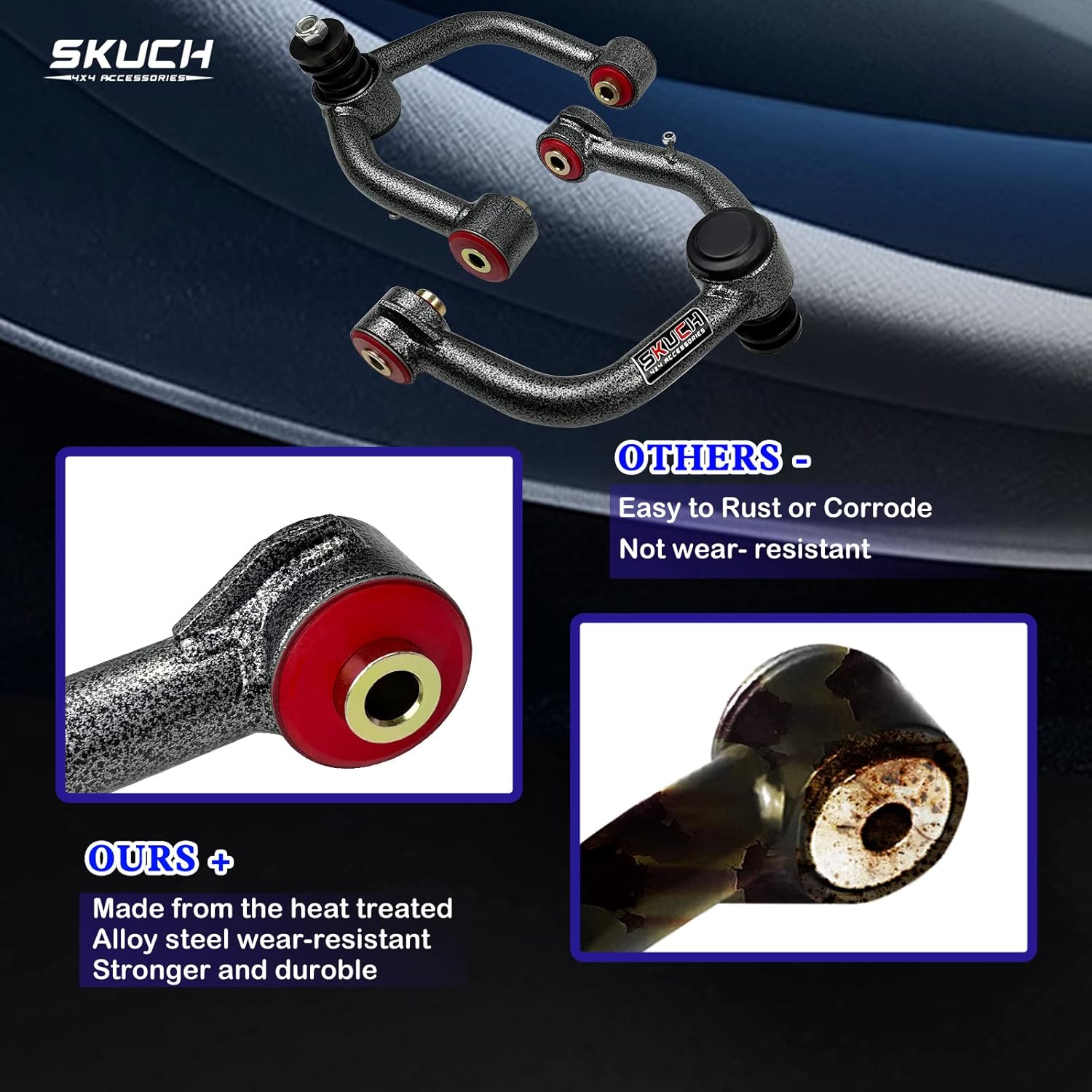 2-4" Lift Front Upper Control Arms for 2000-2006 Toyota Tundra & 2001-2007 Toyota Sequoia – Strong & Reliable Suspension with PU Bushings