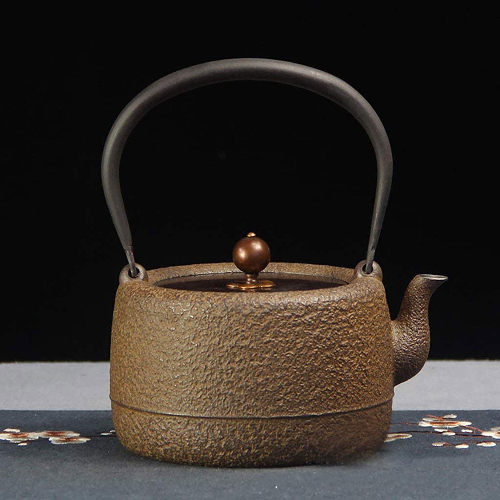 MGEMJMJ Cast Iron Teapot Tea Kettle Tea Pot Pure Handwork Retro, Tetsubin Japanese Style Cast Iron Hobnail Teapot Kettle 1.2L, Tea Set, Health Preservation(Color:D)