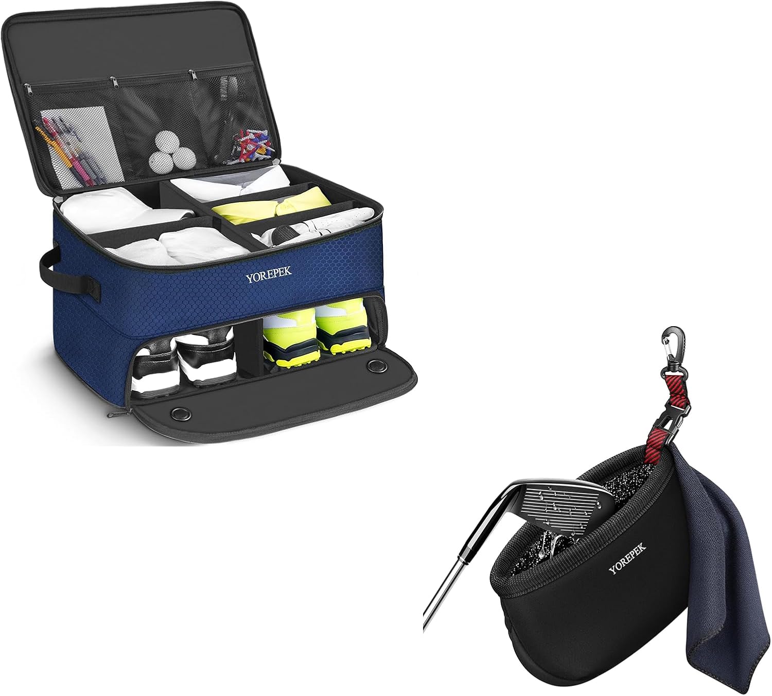 YOREPEK 2 Layer Golf Trunk Organizer Golf Club Cleaner Bag