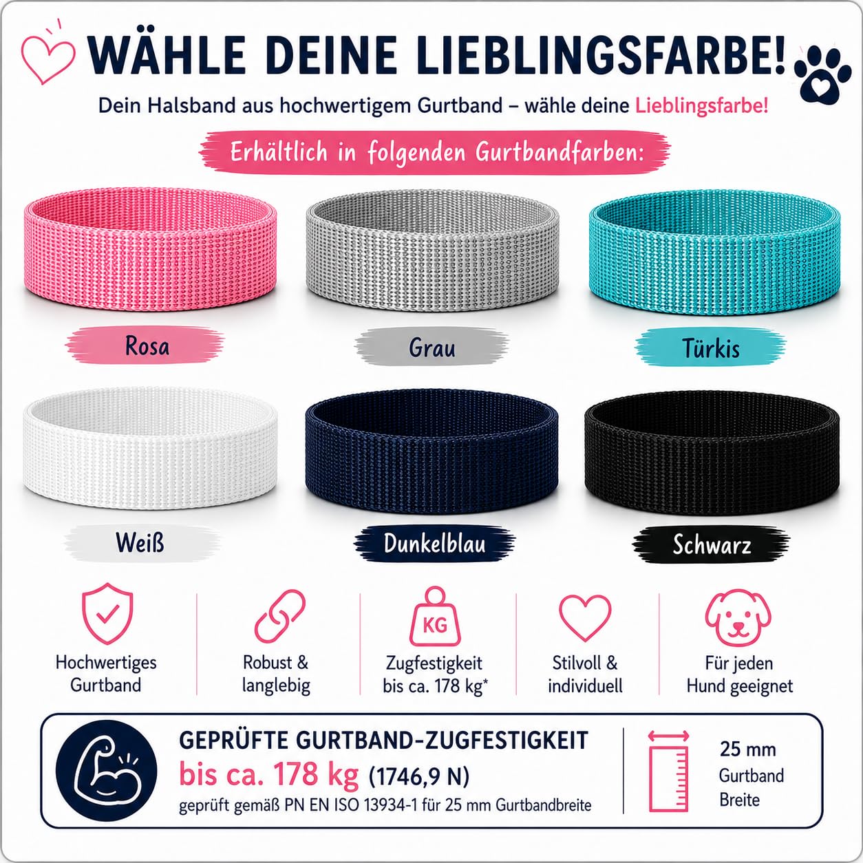 Collar para perro con etiqueta de nombre personalizada, hecho a mano en Austria, piezas de metal reforzado y diseño vaquero, para perros pequeños y grandes (S, cristal arcoíris)