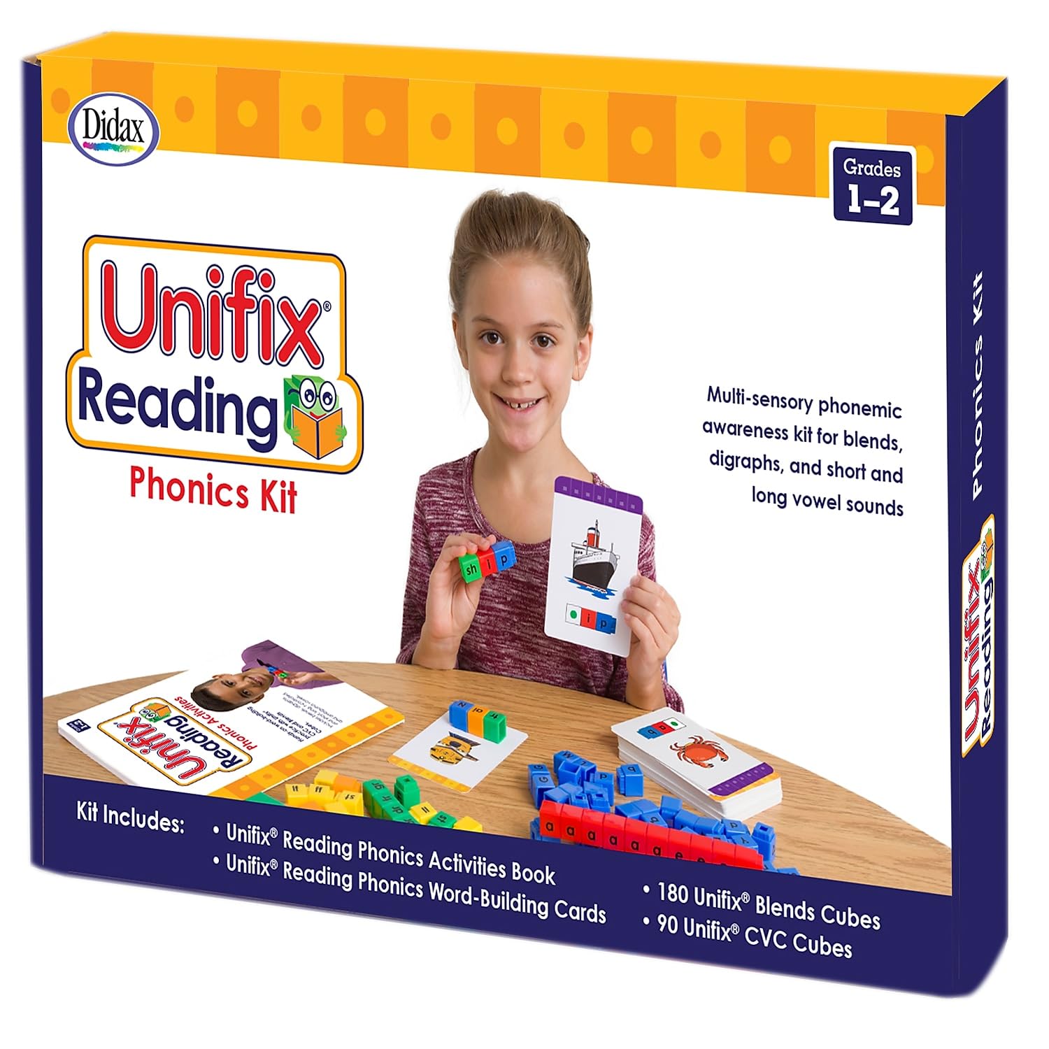 DidaxUnifix Reading Phonics Activity Kit, Grades 1 to 2