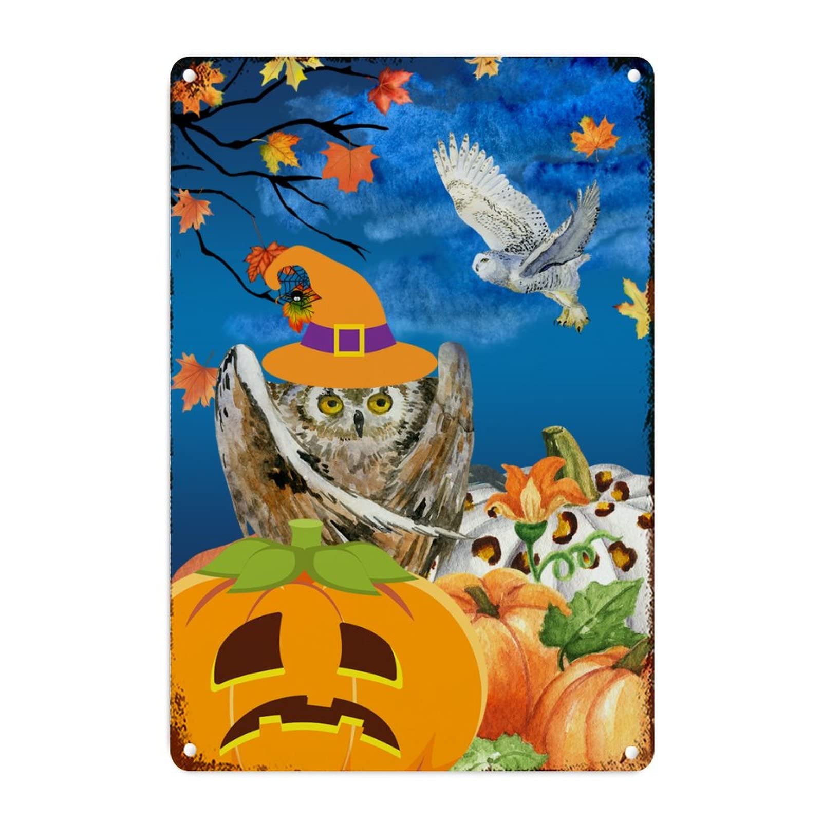 Décoration murale Halloween en métal rétro pour salon chaleureux