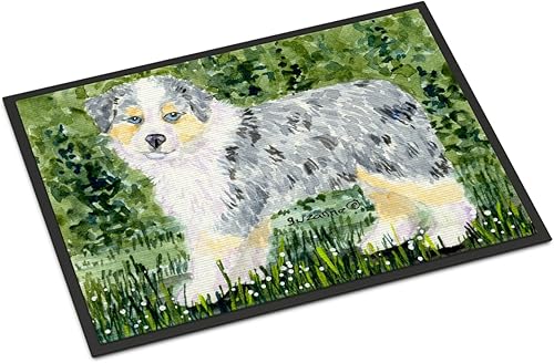 Caroline's Treasures SS8846JMAT - Tapete de pastor australiano de 24 x 36 pulgadas, tapete para puerta delantera, interior y exterior, para entrada,