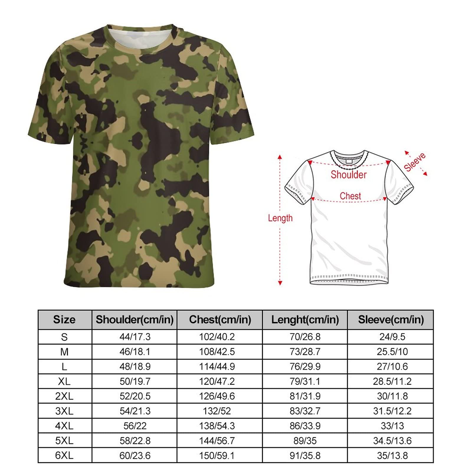 Amazon.co.jp: Tシャツ メンズ 迷彩柄 カモフラ柄 半袖 ティーシャツ