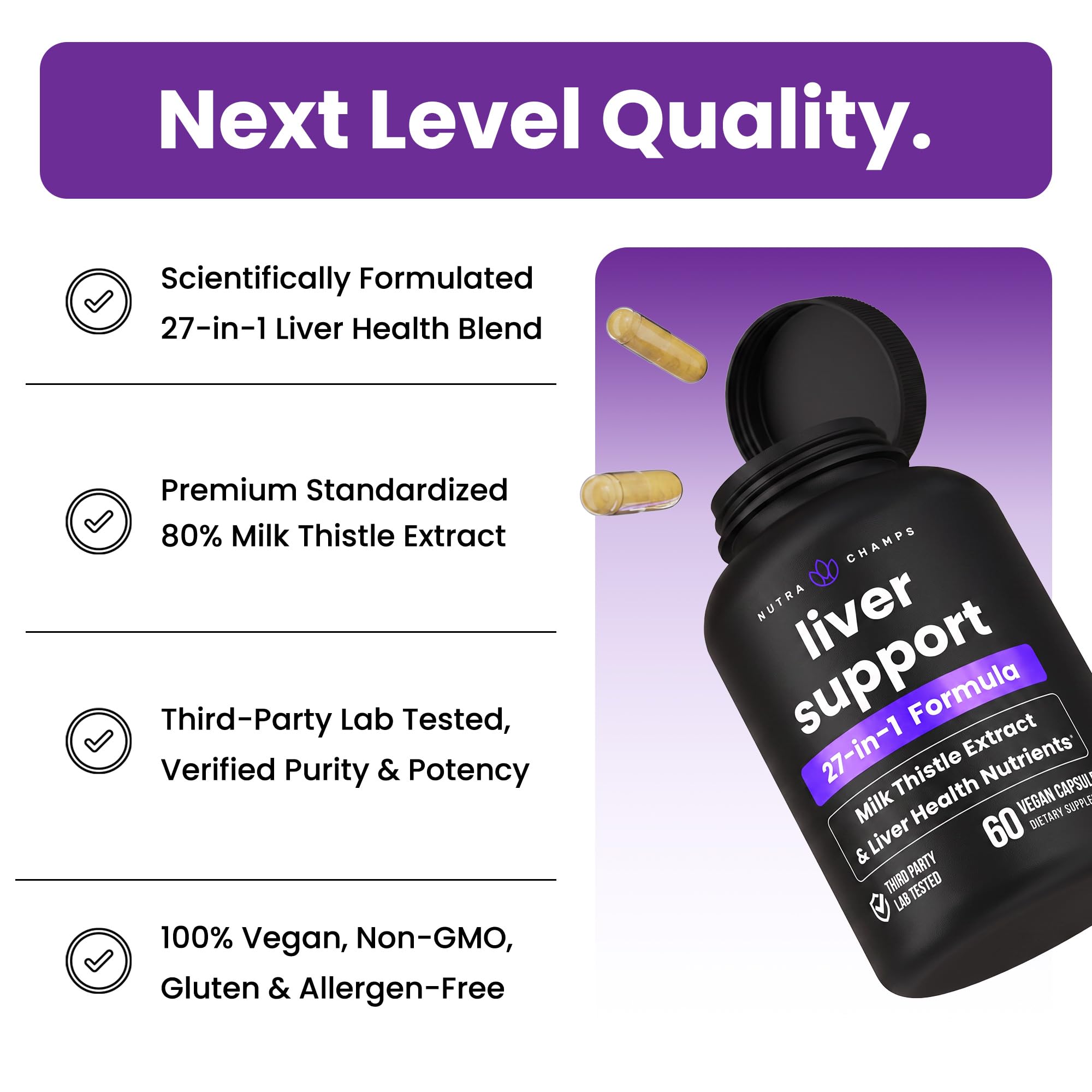 Liver Support Supplement with Milk Thistle Extract (80% Silymarin), Dandelion, Artichoke, Choline, Turmeric & Beet Root – 27-in-1 Liver Health Formula, 60 Vegan Capsules — Amazon image 9