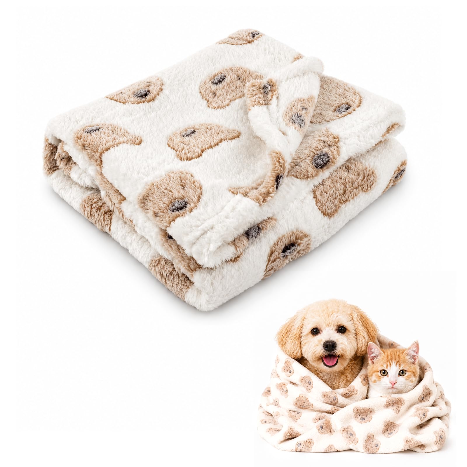 Dog Blanket Washable, 100 × 75 cm Cat Blanket, Fluffy Pet Puppy Blankets