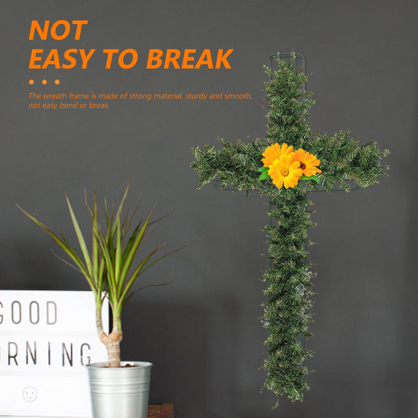 Healvian 2pcs Shape Wreath Frame for Crafting Sturdy Wreath Rack for Easter Christmas Decor for Floral Arrangements Garland Accessories