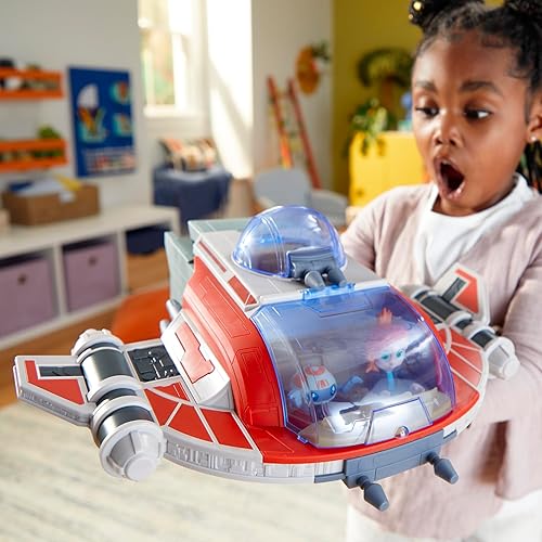Miniatura 16 de Star Wars Young Jedi Adventures Nave de juguete Crimson Firehawk de 17 pulgadas con 2 figuras de acción, juguetes, juguetes pre-escolar para 3 años